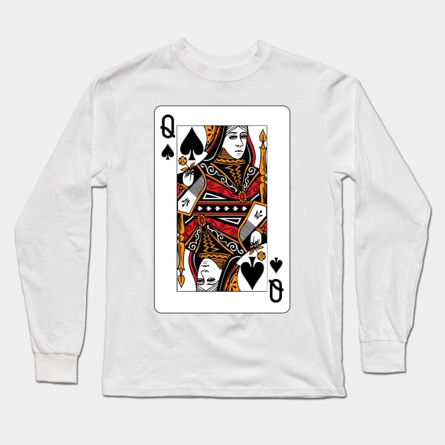 Queen of Spades Long Sleeve T-Shirt by rheyes